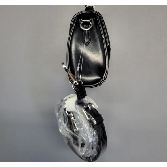 CXL by Christian Lacroix Crossbody Bag Womens Black Laine Matte Patent Purse - Picture 10 of 16